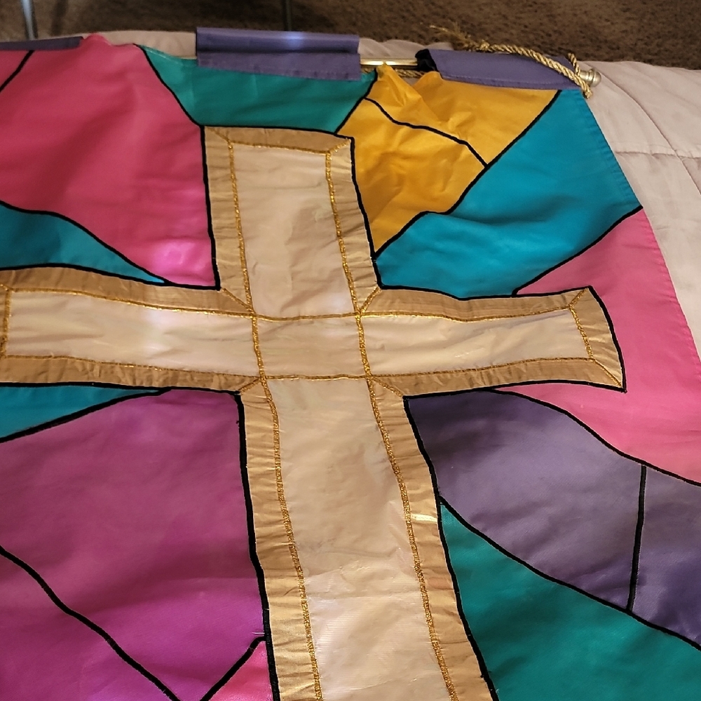 Colorful Stained Glass Patterned Fabric